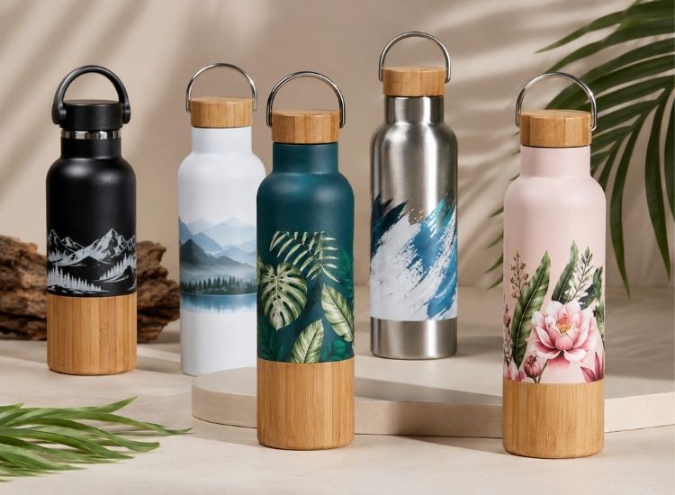Bamboo-Accent Bottles