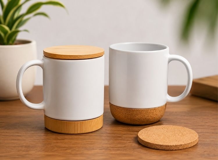 Bamboo or Cork Accent Mug