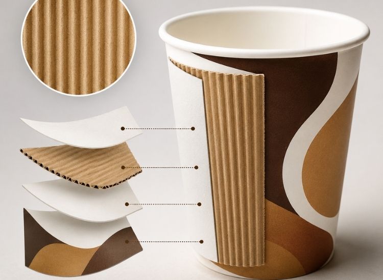 Corrugated paper layer