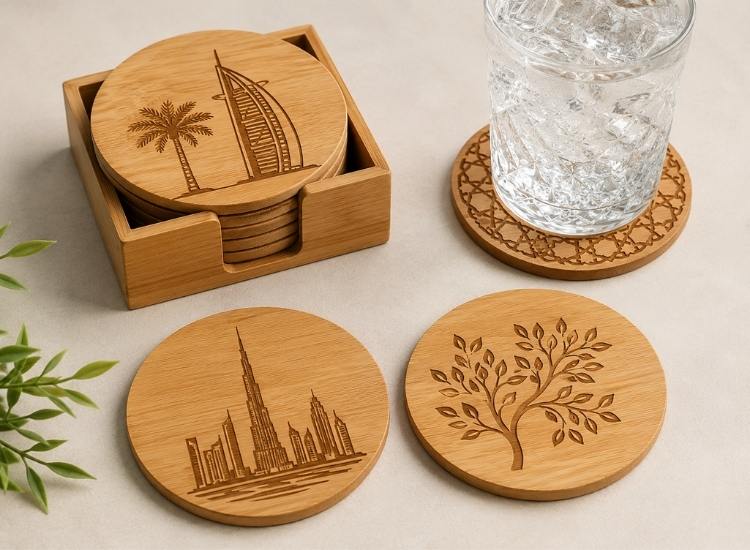 Laser-marked appearance on suitable wood or bamboo