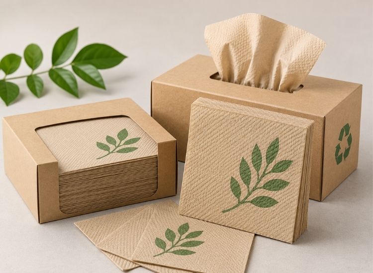 Recycled paper tissue
